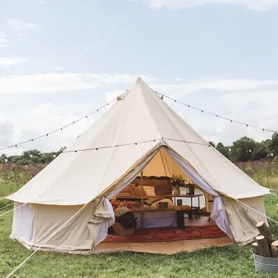 AU Shipped 3M/4M/5M/6M Family Camping Cotton Canvas Bell Tent Glamping Yurt Tent • $578