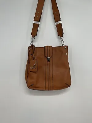 MILLY Camel Leather  Messenger Crossbody Shoulder Bag • $45