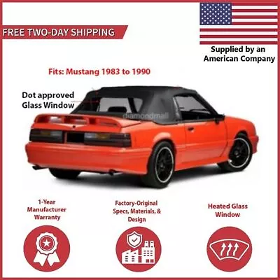 1983-90 Ford Mustang Convertible Curtain W/ DOT Approved Glass Window Only • $179.10