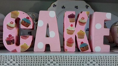 £22 • Buy Cake Word Letters Shelf Sitter Decor Cath Kidston Design Freestanding Kitchen 