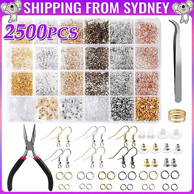 2500x Earring Jewelry Making Kit Sterling Repair Metal Tools DIY Craft Supplies • $18.99