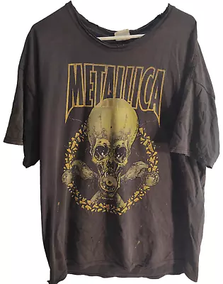 Distressed Vintage Metallica T Shirt No Leaf Clover Tour Concert Grunge Rock • $11.50