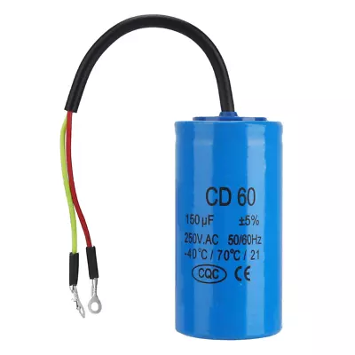 CD60 Run Capacitor Motor Capacitor With Wire Lead 250V AC 150Uf 50/600Hz For Ai • £14.83