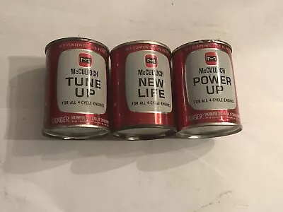 NOS Lot Of 3 Vintage Mc Culloch  4-CYCLE ENGINE OIL NEW LIFE TUNE UP POWER UP • $29.99