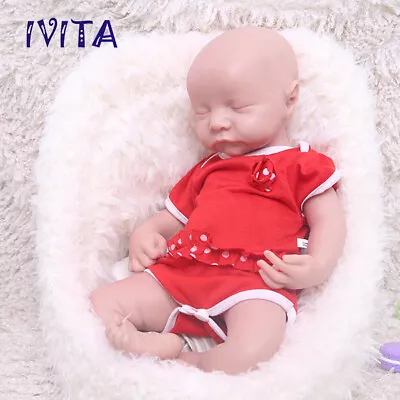 17'' Newborn Eyes Closed Baby Girl Floppy Silicone Reborn Doll Collector Gifts • $97.30