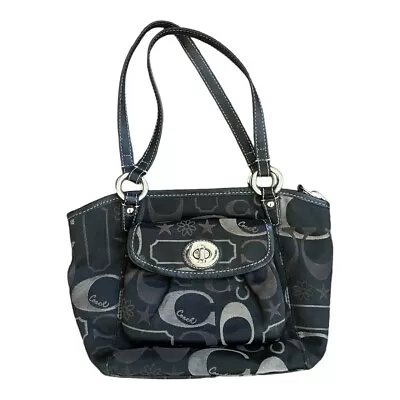 Coach Signature Stars & Flowers Leah Convas Large Tote Bag Handbag Purse F14648 • $55