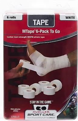 Mueller Athletic Tape 1.5 X 10yd Roll 6 Pack White • $29.76