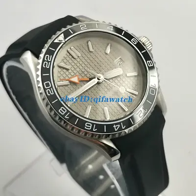 £83.50 • Buy 41mm Sterile Gray Dial Sapphire Glass GMT Date DG3804 Automatic Mens Watch Gift