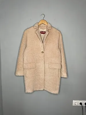 Max Mara Studio Womens Alpaca/Wool Blend Beige Coat Jacket Size 0US 2GB 34IT • $100