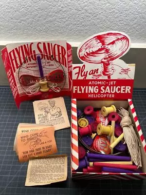 VINTAGE 1950's 1960s Atomic Jet FLYING SAUCER STORE DISPLAY Space Helicopter NOS • $84