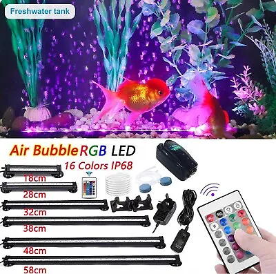 £14.79 • Buy Air Bubble Light LED Underwater Pond Fish Tank Aquarium Submersible RGB Lamps UK