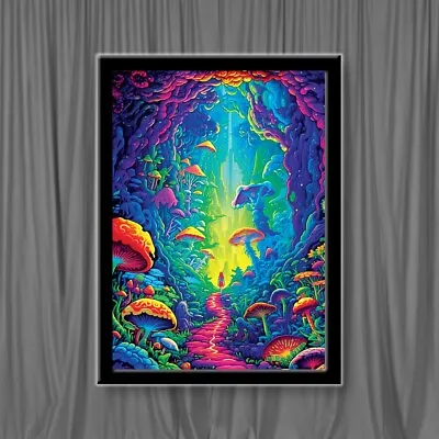 Magic Mushrooms Psychedelic Fantasy Framed Wall Art Poster Picture A3 • £8