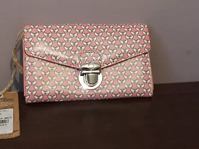 Mantaray Pink Purse/ Wallet. Pink With Butterflies And Clasp • £10.50