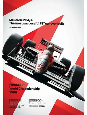 McLaren F1 MP4-4 1988 World Championship Retro High Quality 22inx17in Art Poster • $64.95