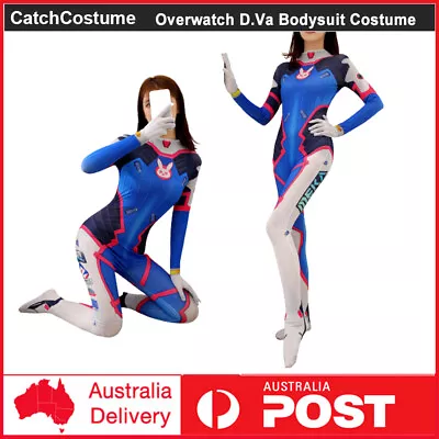 OW Overwatch D.Va Sexy Bodysuit Jumpsuit Cosplay Costume Halloween Party Outfit • $36.09