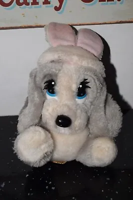 Vintage Sad Sam Honey Soft Plush Toy 1987 Applause Grey Puppy With Bunny Ears • £6.99