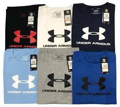 Men Under Armour Sport-style Big Logo Short Sleeve- Cotton  T-Shirt-BNWT  • £10.99