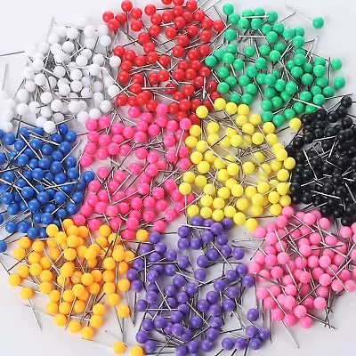 Map Pins 600-Pack - 10 Colors Straight Pins Colored Heads • $9.99