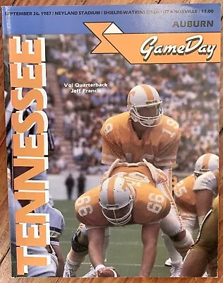 1987 - Tennessee Vols Vs Auburn Football Program - Reggie Cobb - Keith DeLong • $28