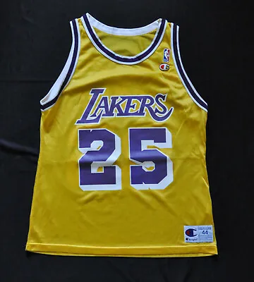 $199.99 • Buy EDDIE JONES #25 LOS ANGELES LAKERS LA Champion NBA Jersey YELLOW MEN 44 L RARE