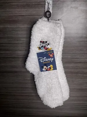 NWT Disney Minnie Mouse White Fuzzy Slipper Socks OSFM  • $9