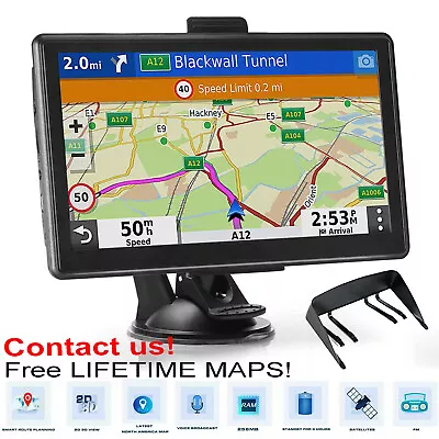 7  Inch Car & Truck GPS Navigation Navigator Sat Navi 8GB 256MB Canada Mexico US • $51.89