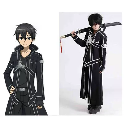 Anime Sword Art Online SAO Kazuto Kirigaya Kirito Cosplay Costume Party Dress Up • $49.99