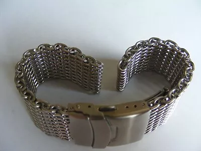 SHARK MESH WATCH STRAP 4 Mm Thick 316L 22 Mm Stainless Steel Bracelet  • £29.99