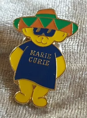 Marie Curie Bear Mexican Sombrero Pin Badge Lapel Brooch Charity Collectable  • £2.99