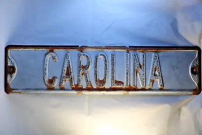 Vintage Porcelain Weathered Street Sign  Carolina  I Don't Know It's History • $250