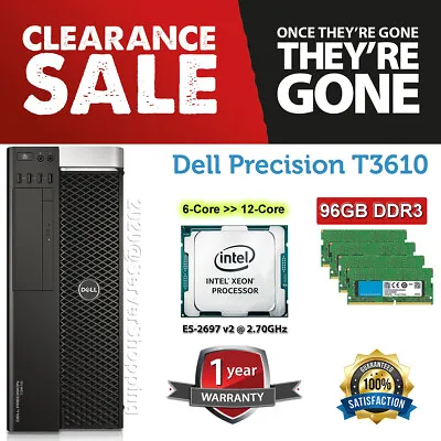 Dell T3610 Precision Configure 10-Core Xeon 128GB RAM NEW SSD NVidia Workstation • £228.81