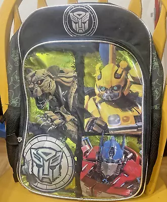 Transformers 17  Boys Large Backpack Laptop Sleeve Optimus Mesh Side Pockets NEW • $18.90