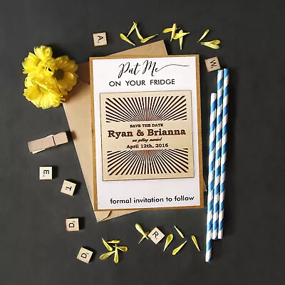 $81.39 • Buy 20 Rustic Wedding Save The Date Magnets Wooden Engraved Magnet Personalized-H3V