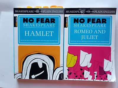 $8.95 • Buy LOT Of 2 Romeo And Juliet Hamlet No Fear Shakespeare - Paperback Plain English