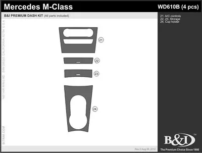 Dash Trim Kit For MERCEDES M-CLASS 06 07 08 09 10 11 Carbon Fiber Wood Aluminum • $76.50