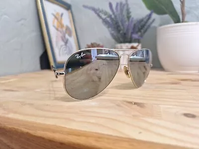 Ray-Ban Sunglasses RB3025 Aviator Mirror Silver Frame  • $55