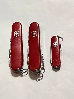 Lot Of 3 Victorinox Swiss Army Knives - Climber - Tinker - Rally • $21.99