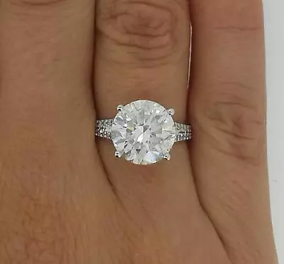 3 Ct Pave 4 Prong Round Cut Diamond Engagement Ring VS1 D White Gold 14k • $6857