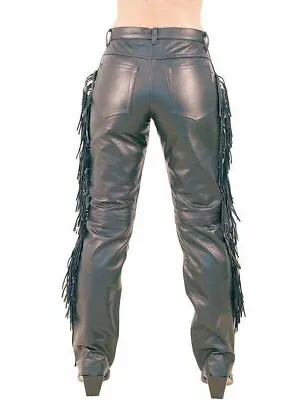 Studed & Fringe Western Leather Pants • $115