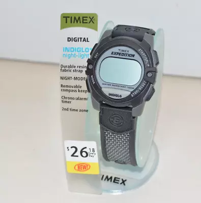 TIMEX EXPEDITION Wristwatch Indiglo Canvas Band Digital NOS New Unused • $32
