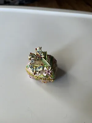 $5 • Buy Nobility Heart And Butterfly Bejeweled Trinket Box Vhtf Great Condition