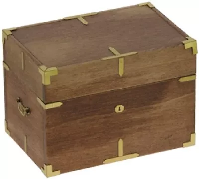 Dollhouse Miniature Trunk Kit -- Wooden Campaign Chest -- 1:12 Scale • $17