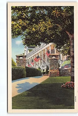 Grand Hotel Mackinac Island MI Front Porch Flags Michigan Linen Postcard Vtg Unp • $5.88