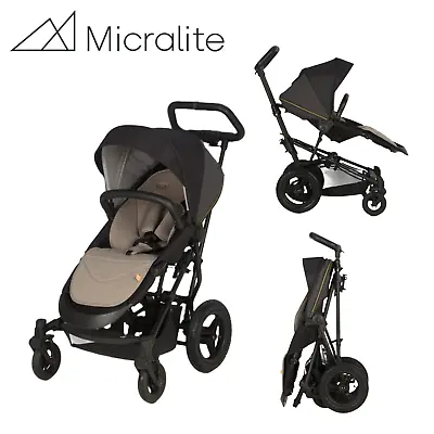 Micralite Silvercross SmartFold Baby Pushchair Pram Buggy Carrycot Carbon • £60