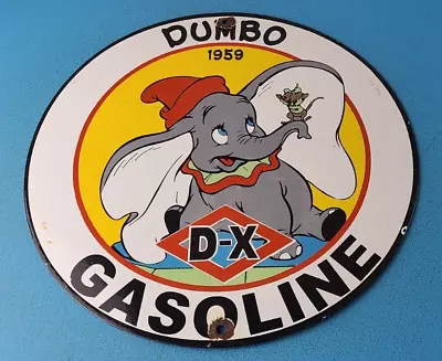 Vintage DX Diamond Motor Oil Sign - Dumbo Gasoline Outboard Pump Porcelain Sign • $139.47