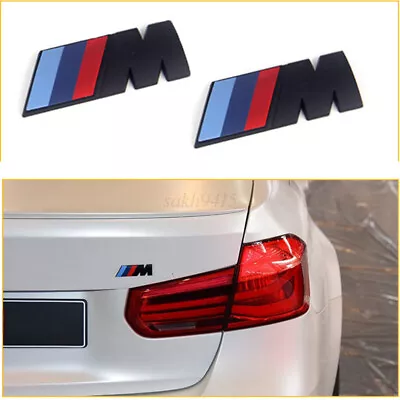 2x Black  For Bmw M Sport Badge Fender Emblem Gloss For Bmw 1/2/3/4/5/6/7/x Au • $18.47