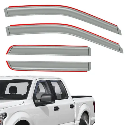 Fits 2015-2022 FORD F-150 Crew Cab In-Channel Window Visor Vent Sun Rain Guards • $34.99