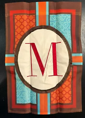 Letter M Monogram Applique Fall Autumn Garden Flag Outdoor Yard Decorative Quilt • $8.99