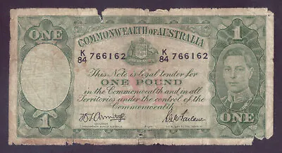 1942 Australia 1 Pound £1 Armitage/McFarlane R.30a ***SCARCE*** • $7.95