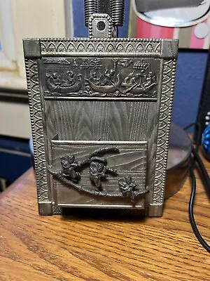 Vintage Ornate Tin Metal  Match Box Holder Wall Mount Cherub Musicians Boats • $9.99